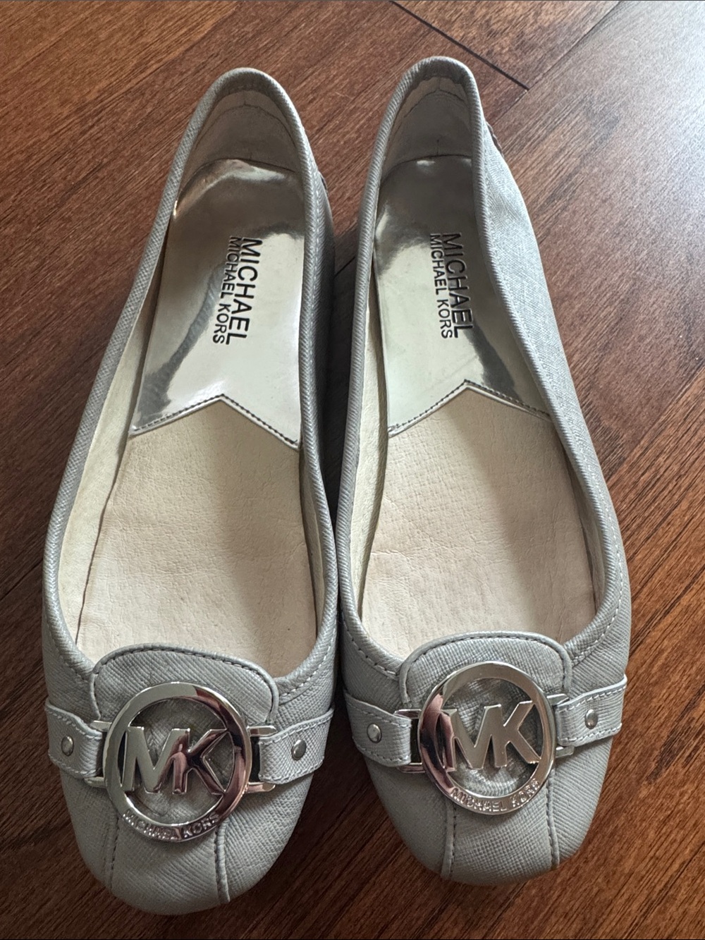 Michael Kors Fulton Moccasin Flats Light Grey 6.5
